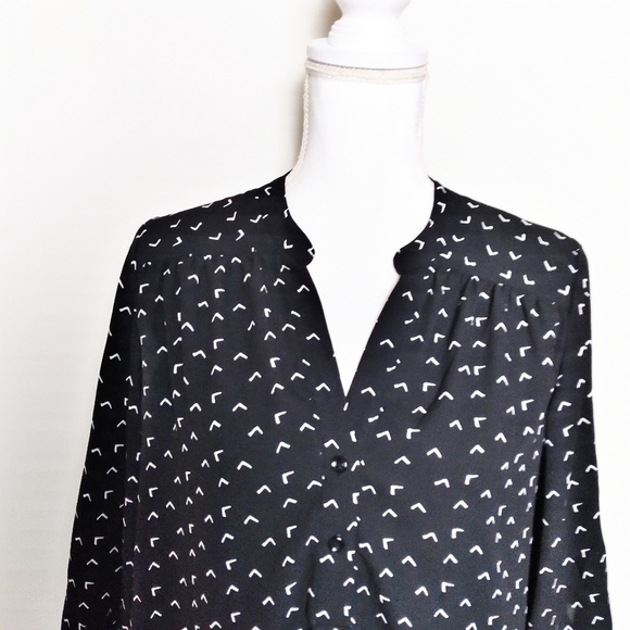 Halogen Nordstrom Black and White Popover Shirt - Picture 5 of 8
